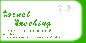 kornel masching business card
