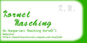 kornel masching business card